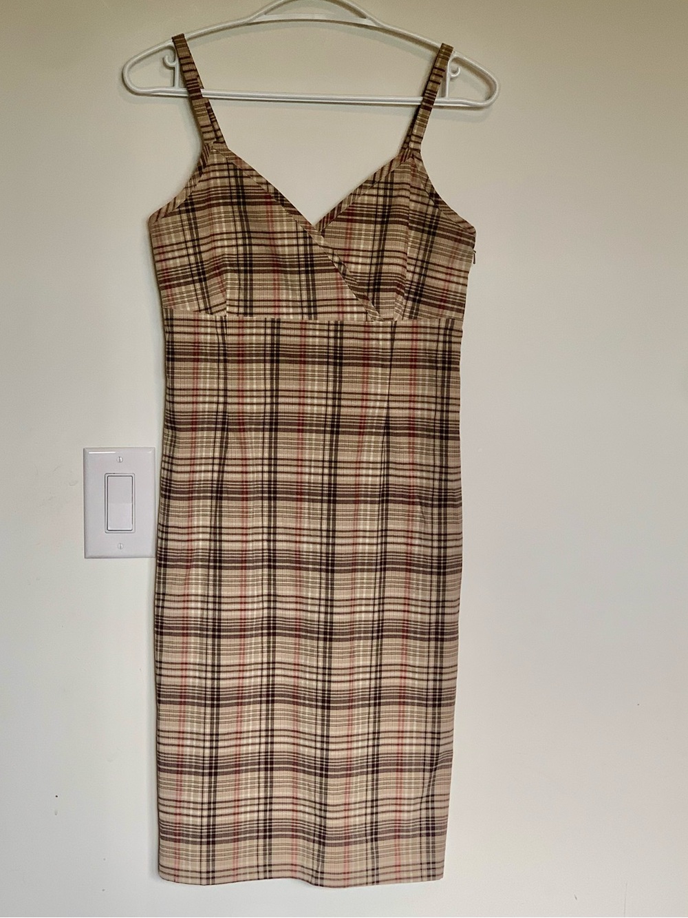 Vintage Y2K Old Navy Bown Plaid Dress Size 1 XS Stretch Cotton Clueless 2000s